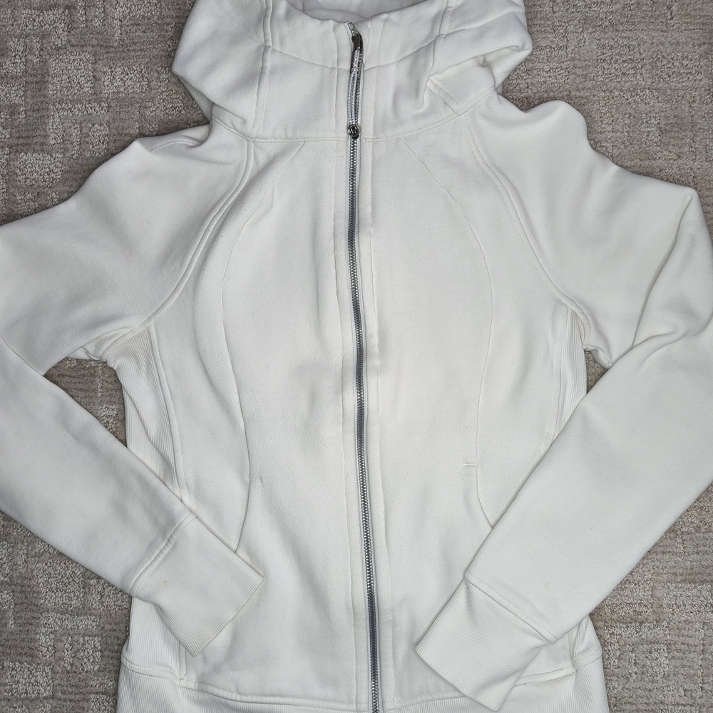 Lululemon Women's Scuba Hoodie Size 6 White Full Zip Jacket - Picture 4 of 9